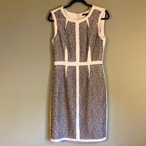 BCBG MaxAzria Pale Blush Dress with Black Lace Overlay Size 8